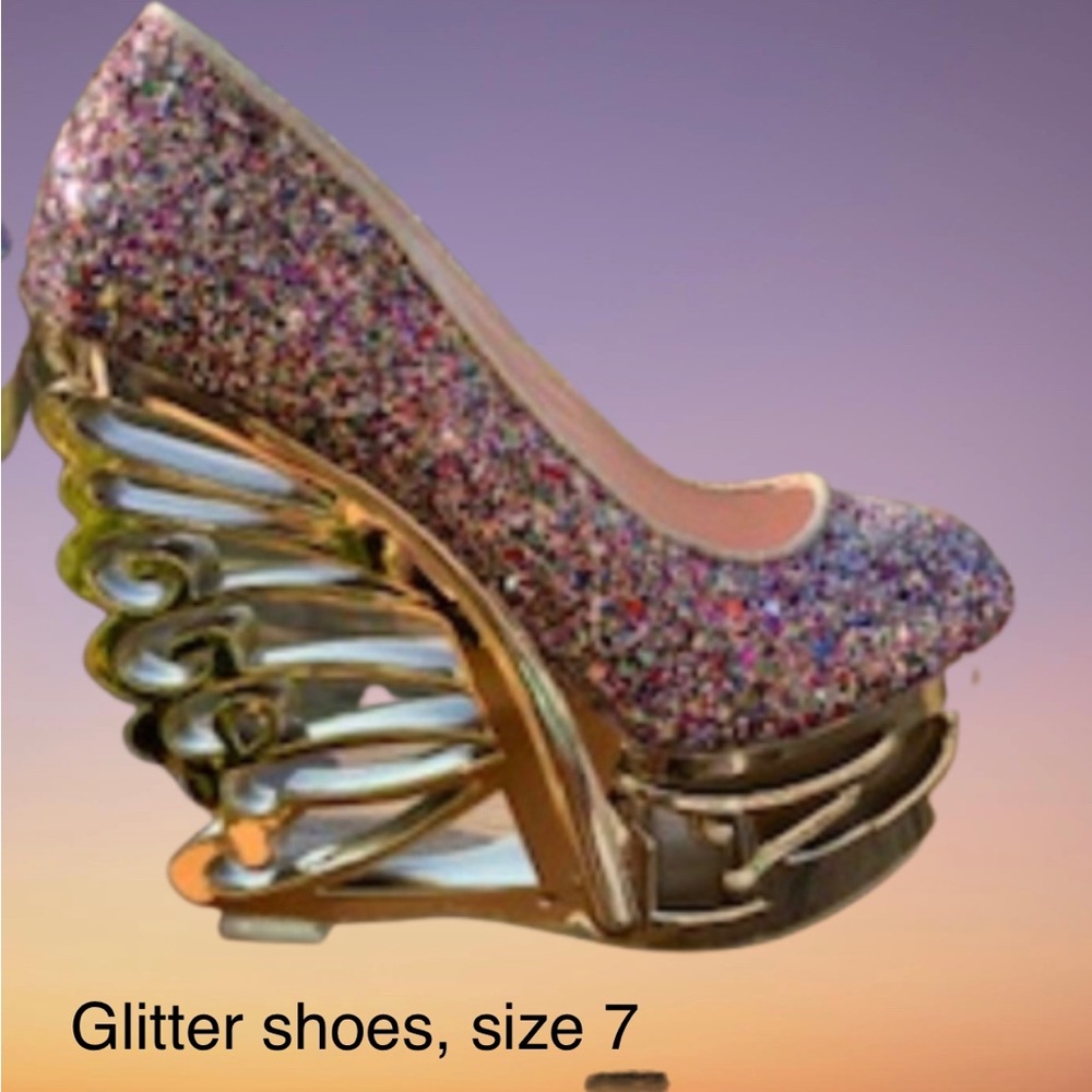 A Little princess, multicolors with glitter shoes.